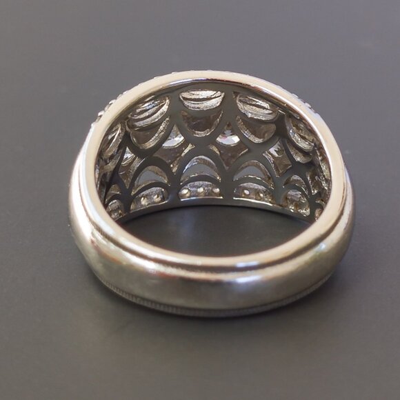 Tacori IV Sterling Silver CZ Lace Band Ring – Size 7 - Picture 6 of 13